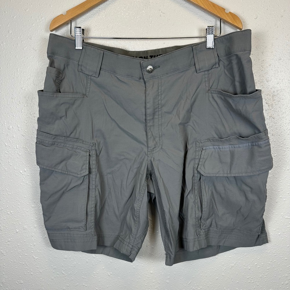 Duluth Trading Co Mens 38 Flex Dry On The Fly Shorts Grey Cargo Hiking 9"
